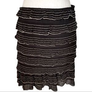 Max Studio Black Tiered Ruffle Mini Skirt Sz S
